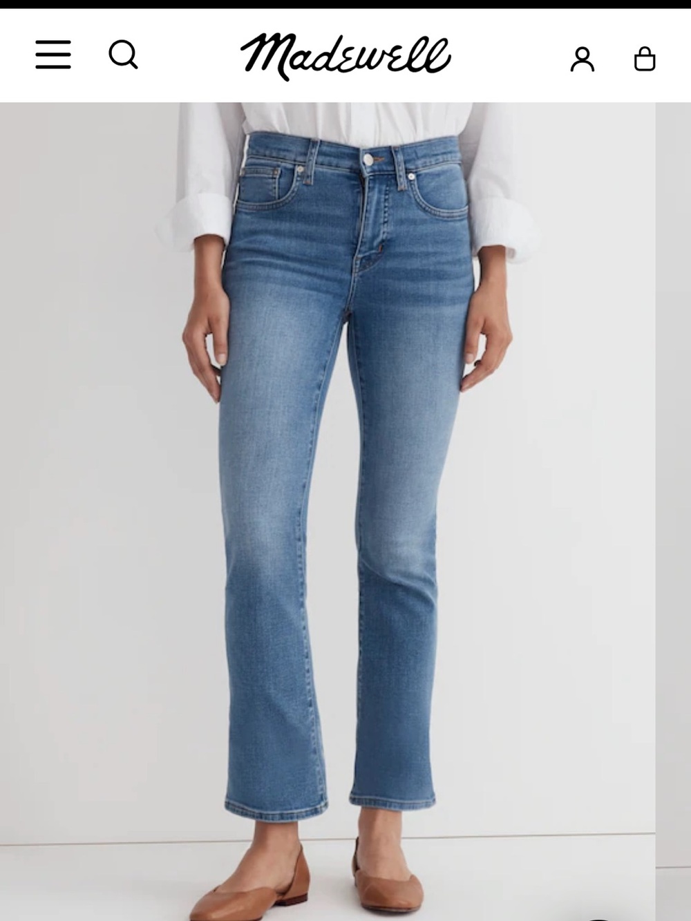 Madewell Medium Blue High-Rise Straight Crop Jeans